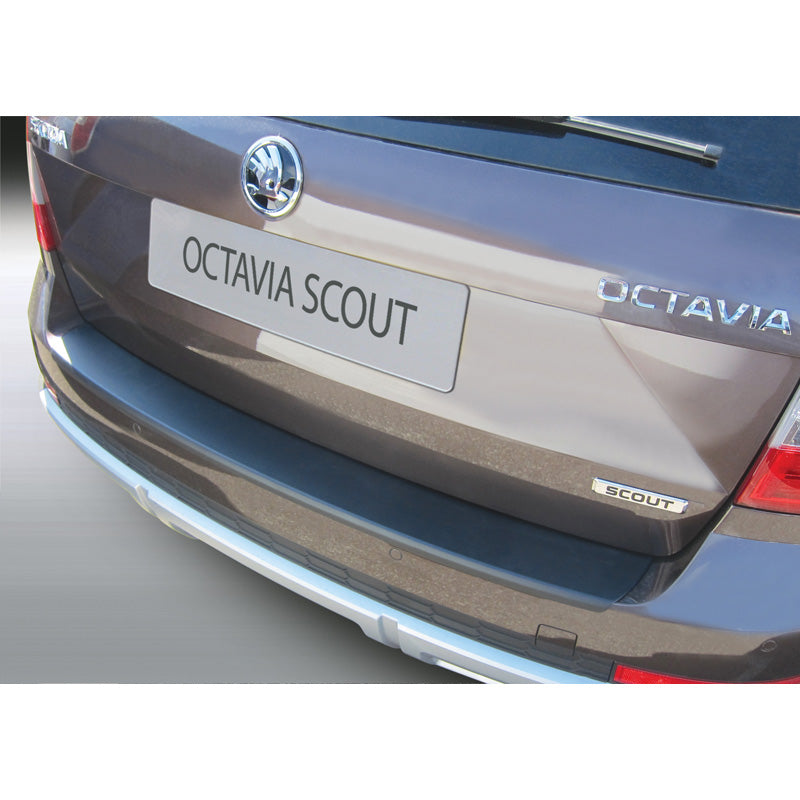 RGM, Rear bumper protector, ABS plastic, fits Skoda Octavia Scout Kombi 6/2013-4/2017 Black