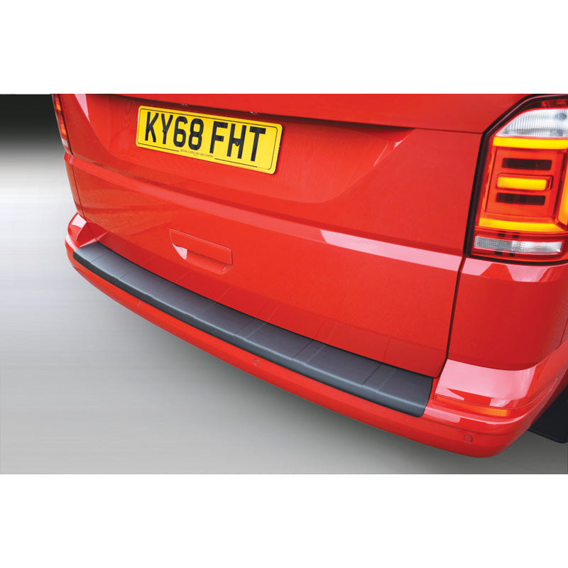 RGM, Rear bumper protector, ABS plastic, fits Volkswagen Transporter T6 Caravelle/Multivan 9/2015- with rear hatch Black 'Ribbed'