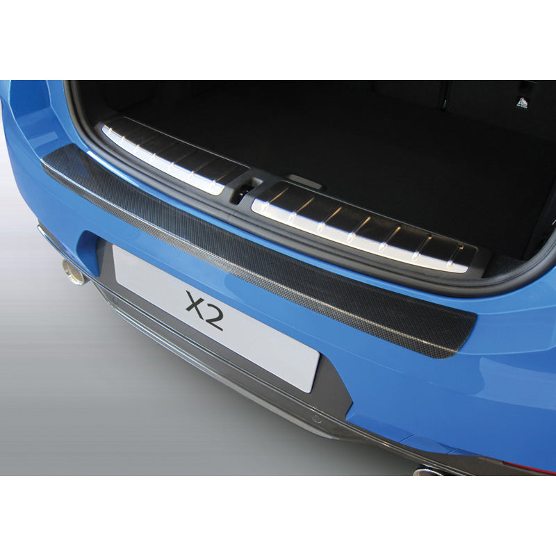 RGM, Rear bumper protector, ABS plastic, Fits BMW X2 F39 SE/M-Sport/X 3/2018- Carbon Look