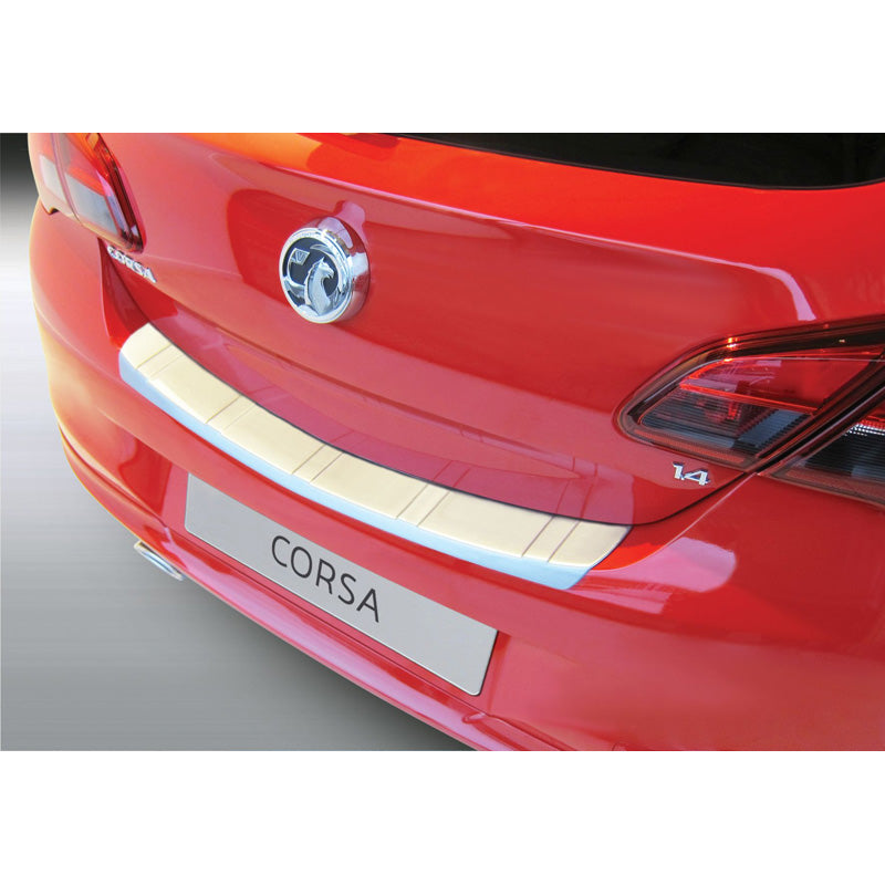 RGM, achterbumperbeschermer, ABS-plastic, passend voor Opel Corsa E 3/5-deurs 2015-2019 Silver 'Geribd'