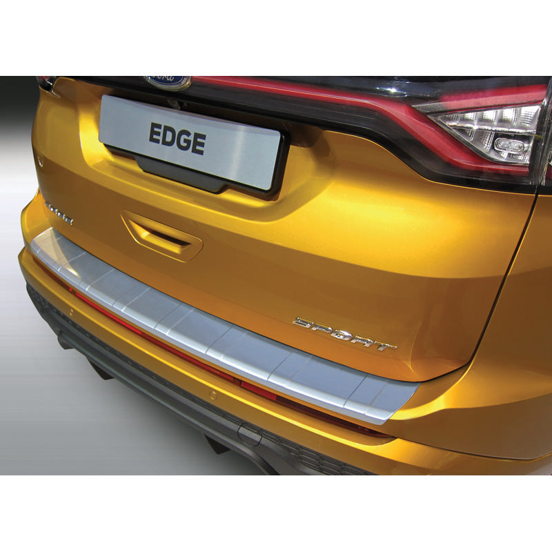 RGM, Protection de pare-chocs arrière, plastique ABS, compatible avec Ford Edge 2016-2018 'Nervuré' Argent