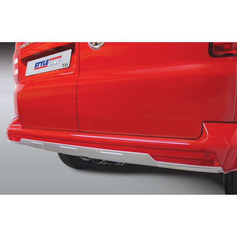 RGM, jupe de pare-chocs arrière « Skid-Plate », convient pour Volkswagen Transporter T6 2015-2020 & T6.1 2020- (avec portes arrière) argenté