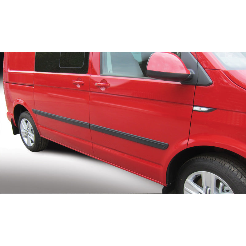 RGM, Set Side Body Mouldings, fits Volkswagen Transporter T5 2003-2015 Short Wheel Base Black