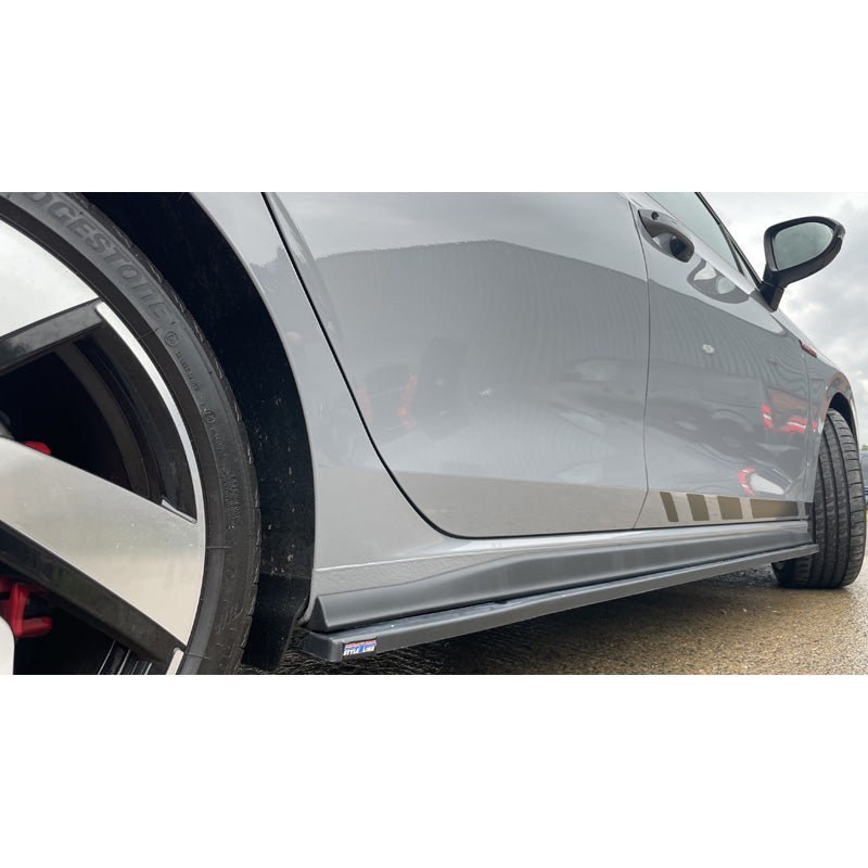 RGM, Set Side Skirts, Fits Volkswagen Golf VIII Hatchback GTi/R-Line 09/2020- - Black (ABS)