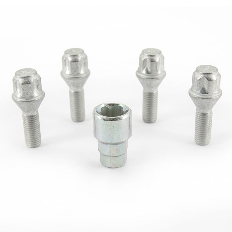H&R, kit antivol de roues M12x1.50x28mm Taper - 4 boulons antivol de roue avec adaptateur