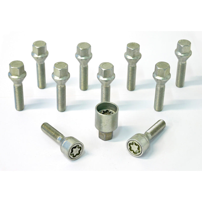 H&R, jeu de boulons de roue à tête conique M12x1.50 - longueur 28mm - 10 pcs. - incl. antivols de roue