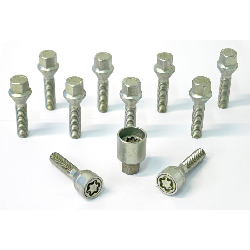 H&R, Jeu de boulons de roue à tête conique M12x1.50 - longueur 35mm - 10 pcs. - incl. antivols de roue