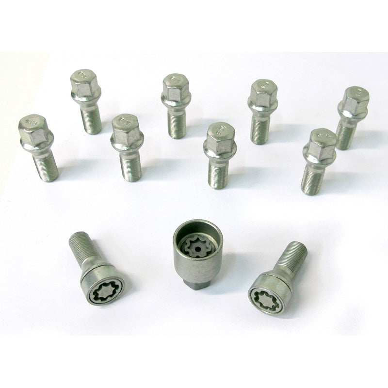 H&R, Wheel bolt Set Taper-Head M14x1.25 - length 28mm - 10 pcs. - incl. wheel-locks