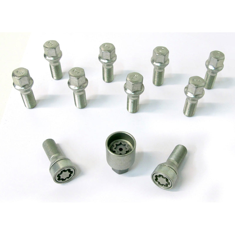 H&R, Jeu de boulons de roue à tête conique M14x1.25 - longueur 31mm - 10 pcs. - incl. antivols de roue