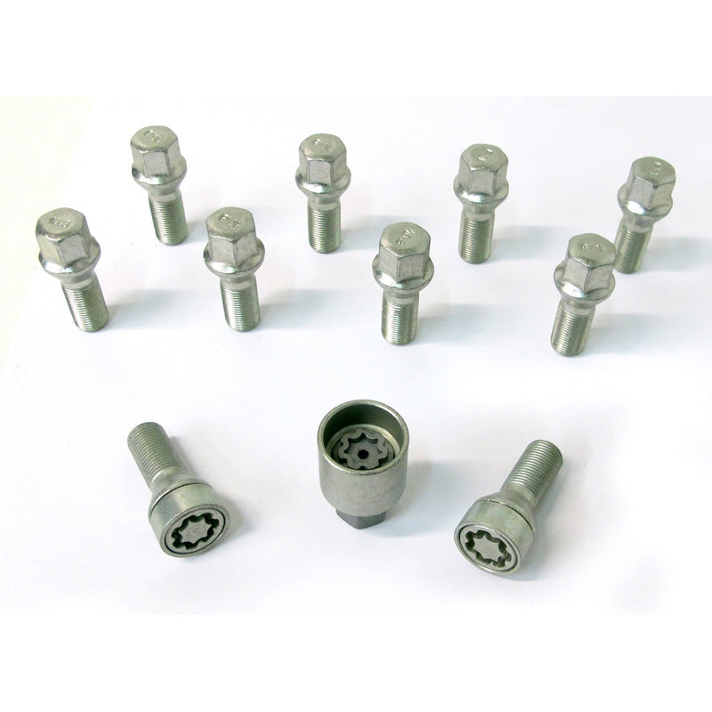 H&R, Wheel bolt Set Taper-Head M14x1.25 - length 35mm - 10 pcs. - incl. wheel-locks