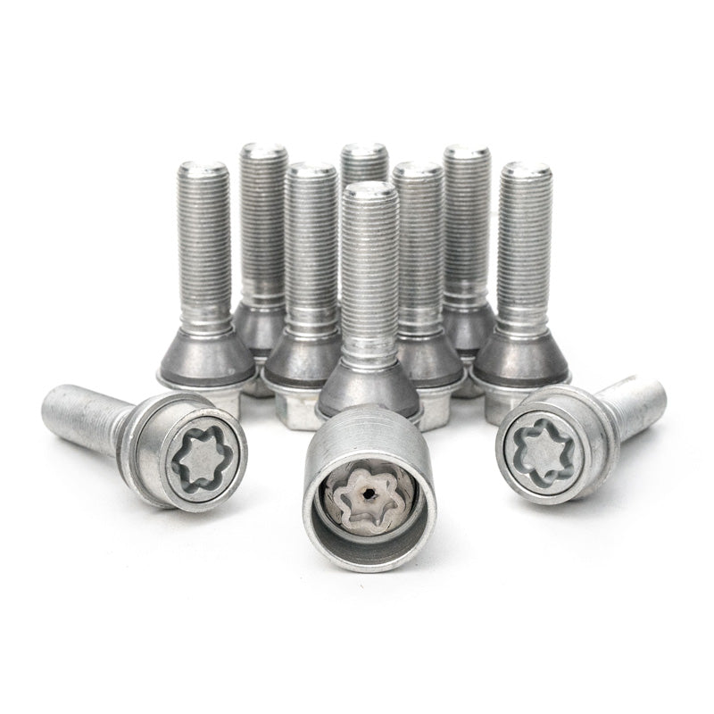 H&R, Jeu de boulons de roue à tête conique avec cône mobile M14x1.25 - longueur 41mm - 10 pcs. (par ex., convient à BMW) - incl. antivols de roue