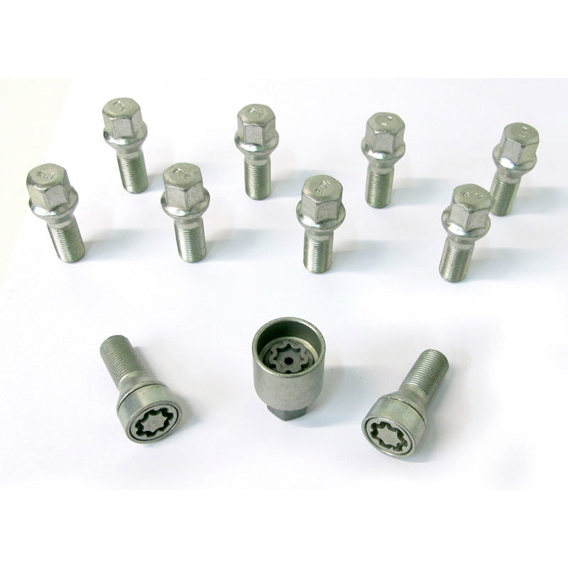 H&R, kit de boulons de roue à tête conique M14x1.25 - longueur 43mm - 10 pièces - avec antivols de roue