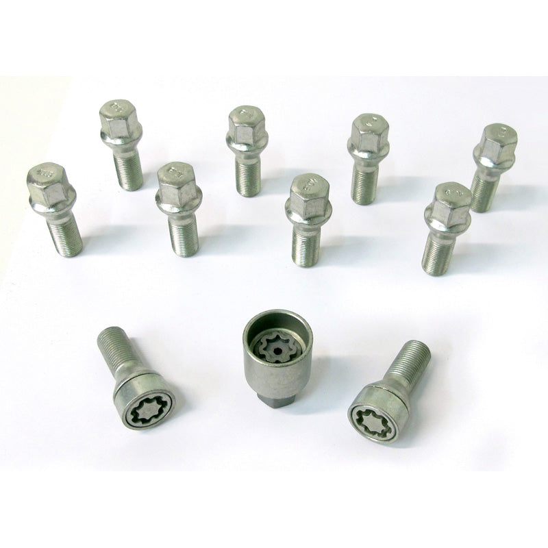H&R, kit de boulons de roue à tête conique M14x1.25 - longueur 50mm - 10 pièces - avec antivols de roue