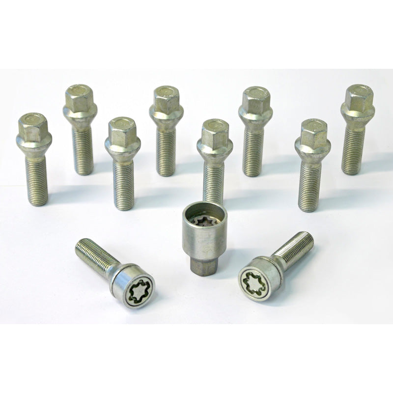 H&R, Wheel bolt Set Taper-Head M14x1.50 - length 28mm - 10 pcs. - incl. wheel-locks