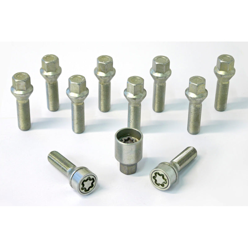 H&R, kit de boulons de roue à tête conique M14x1.50 - longueur 30mm - 10 pièces - avec antivols de roue
