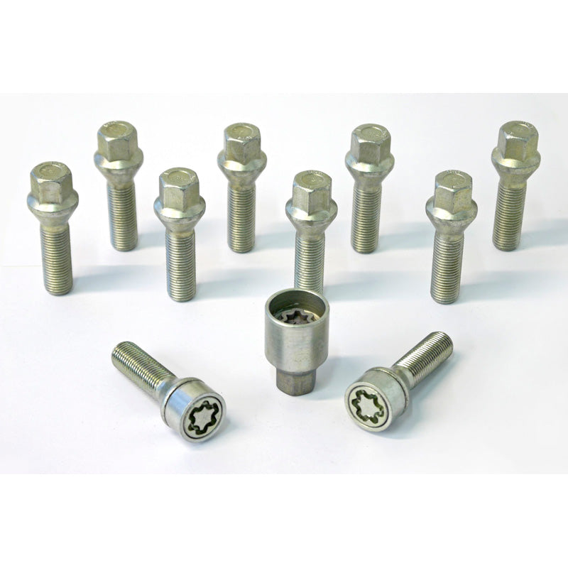 H&R, kit de boulons de roue à tête conique M14x1.50 - longueur 35mm - 10 pièces - avec antivols de roue