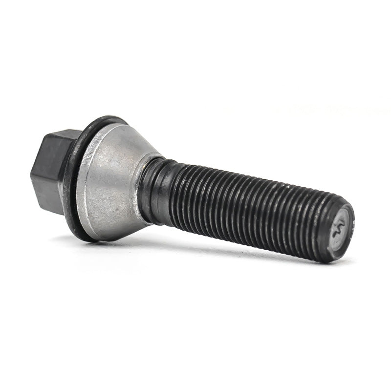H&R, Wheel bolt Taper-Head with movable cone M14x1.25 - length 28mm - Black (e.g., fits BMW)