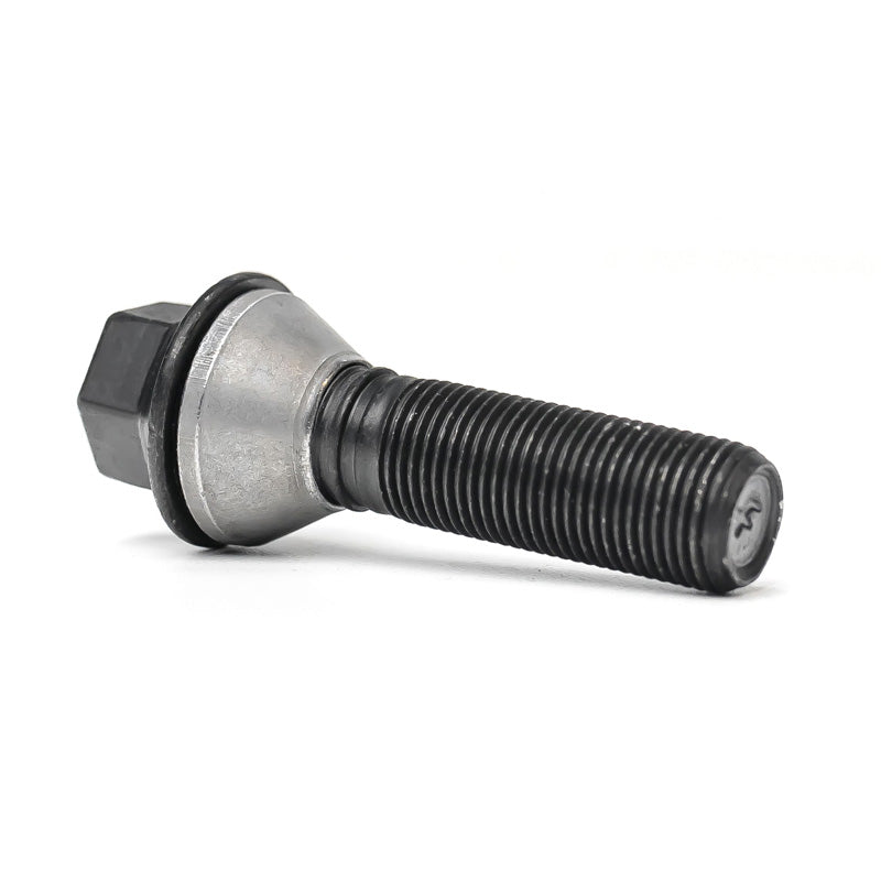 H&R, Wheel bolt Taper-Head with movable cone M14x1.25 - length 48mm - Black (e.g., fits BMW)