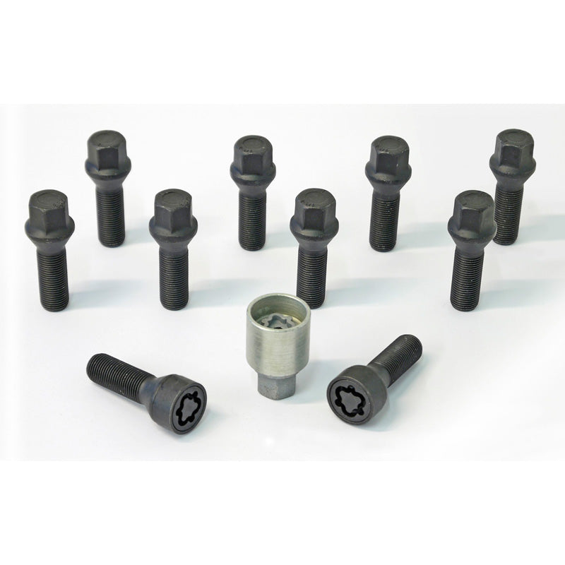 H&R, Wielboutsset conische kop M14x1.50 - lengte 43mm - zwart - 10 stuks - incl. wielsloten