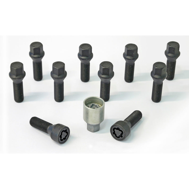 H&R, wielboutenset conische kop M14x1.50 - lengte 50mm - zwart - 10 st. - incl. wielsloten