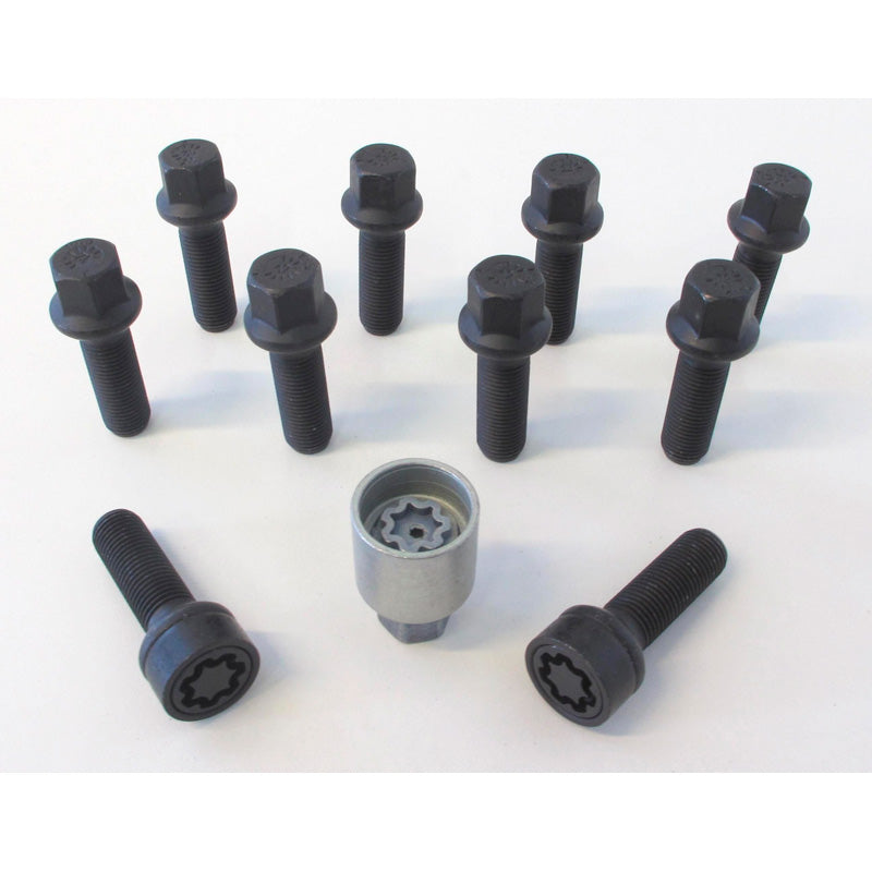 H&R, wielboutset, rondkop R14 M14x1.50 - lengte 50mm - zwart - 10 stuks - incl. wielsloten