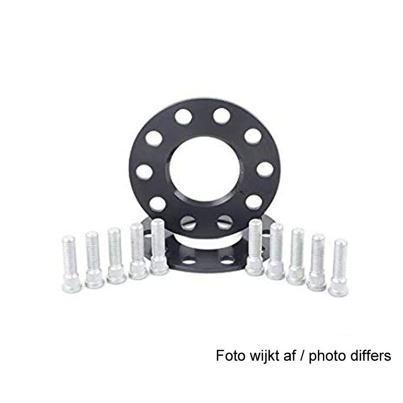 H&R, DRS-MZ-System Wheel spacer set 20mm per axle - Bolt pattern 5x114,3 - Hub 64,0mm - Bolt size M14x1,5, fits Tesla - Black