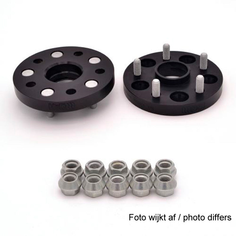 H&R, DRM-System Wheel spacer set 60mm per axle - Bolt pattern 5x120 - Hub 64,0mm - Bolt size M14x1,5, fits Honda - Black