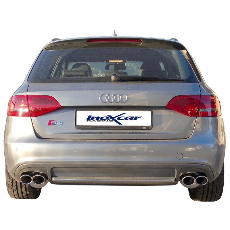 InoXcar, dubbele sportsuitlaat, past op Audi S4 Avant 3.0TFSi Quattro (333HP) 2009- Links/Rechts 2x90x70mm