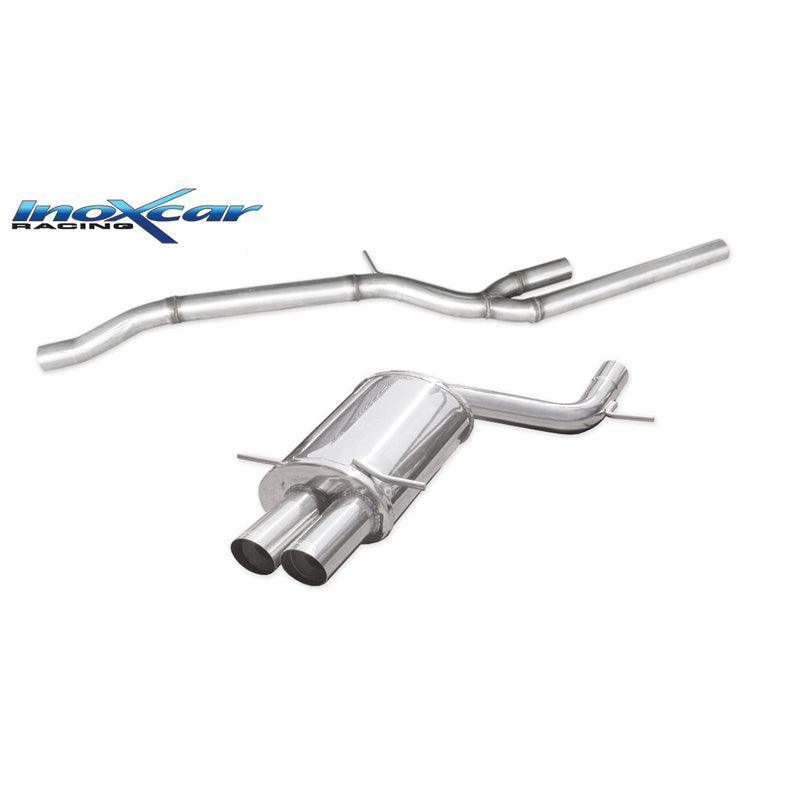 InoXcar, Middle pipe + Sport exhaust, fits Audi S4 (B5) 2.7 Biturbo 265hp 1998-2001 2x75mm Ø60 Racing