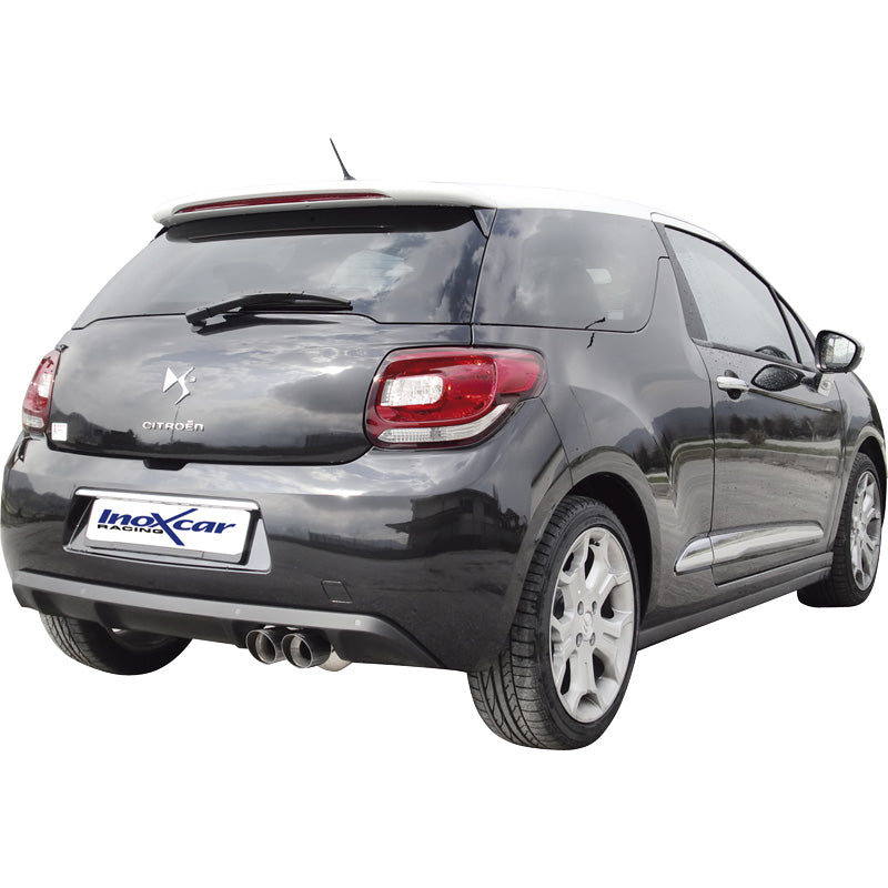InoXcar, échappement sport, convient pour Citroën DS3 1.6i 16v Turbo (155HP) 2010- 2x80mm Racing