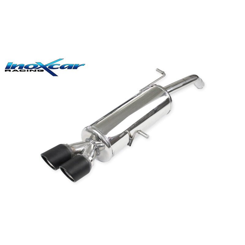 InoXcar, échappement sport, compatible avec Citroën DS3 1.6i 16V Turbo 155hp 2010-Ø 50 1x100mm X-Race Black Matt