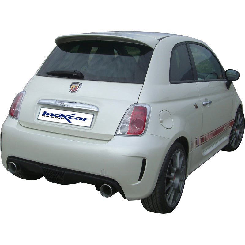 InoXcar, dubbele sportuitlaat, geschikt voor Fiat 500 1.4T Abarth 2008- Links/Rechts 102mm