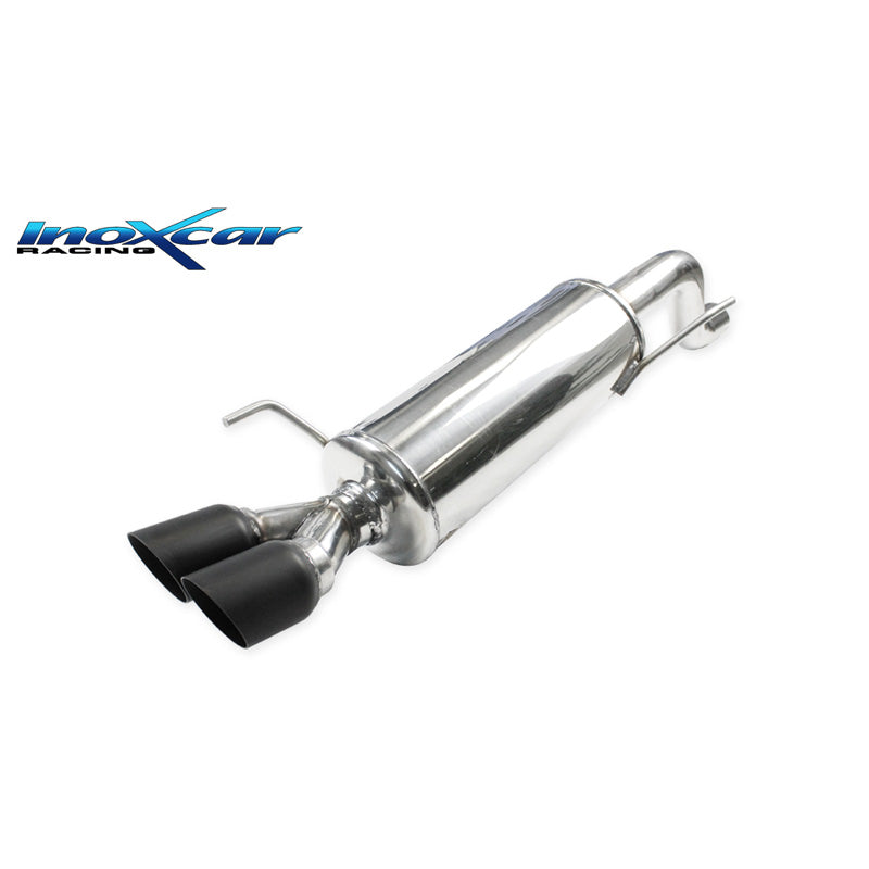 InoXcar, sportuitlaat, past op Fiat Grande Punto 1.4T-Jet (155HP) 2007- 2x80mm Keramisch Zwart (Ø60mm)