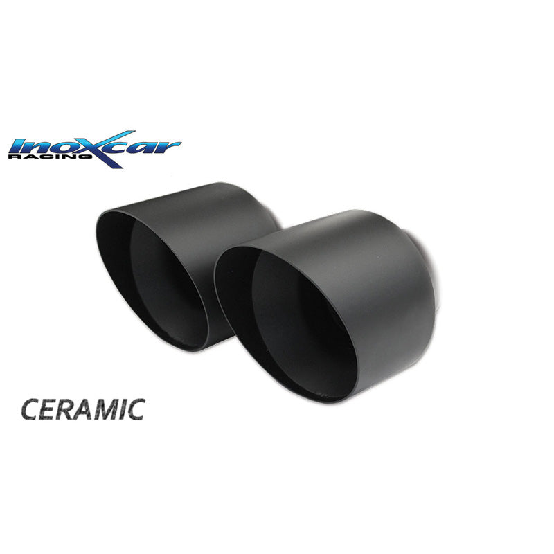 InoXcar, Sport exhaust, fits Mini Cooper F55-F56 2.0S 192hp/JCW 231hp 2014- 2x90mm Ceramic Black Edition