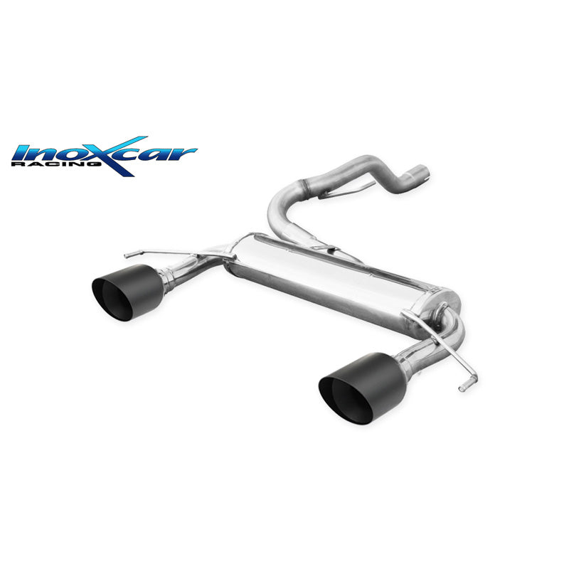 InoXcar, dubbele sportuitlaat, passend voor Opel Corsa E OPC 1.6i Turbo 207hp 2015- Ø 54,5 2x100mm Keramisch zwart