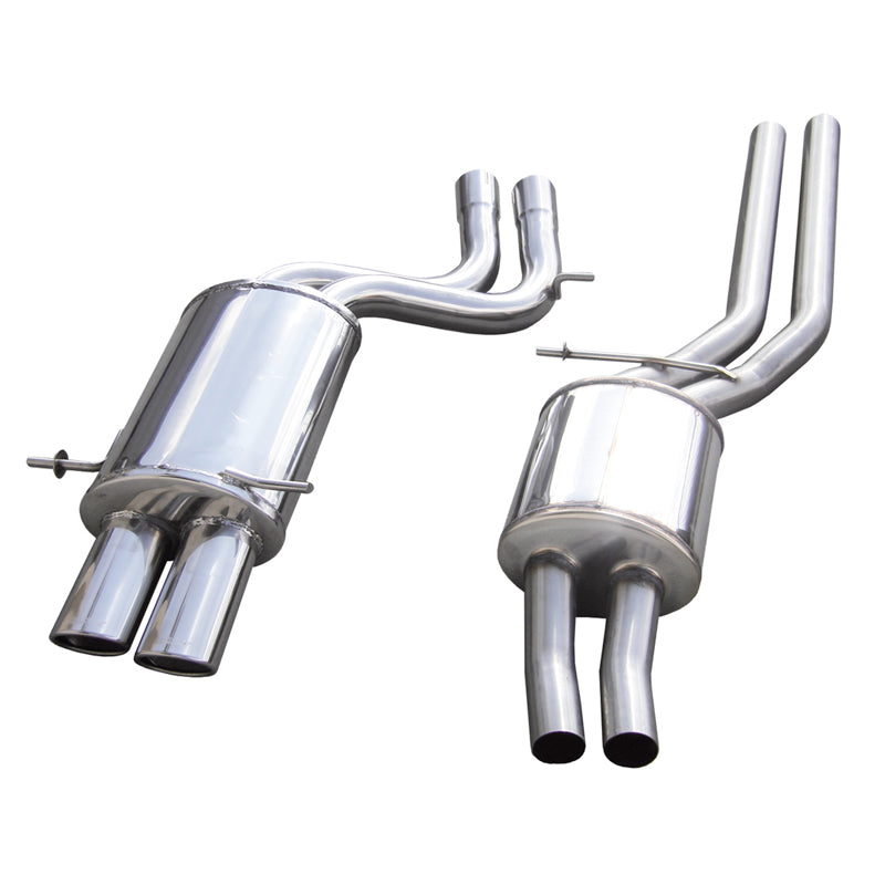 InoXcar, Middle muffler + Sports exhaust, fits Audi RS4 B5 2.7 BiTurbo 1998-2001 2x90x70mm