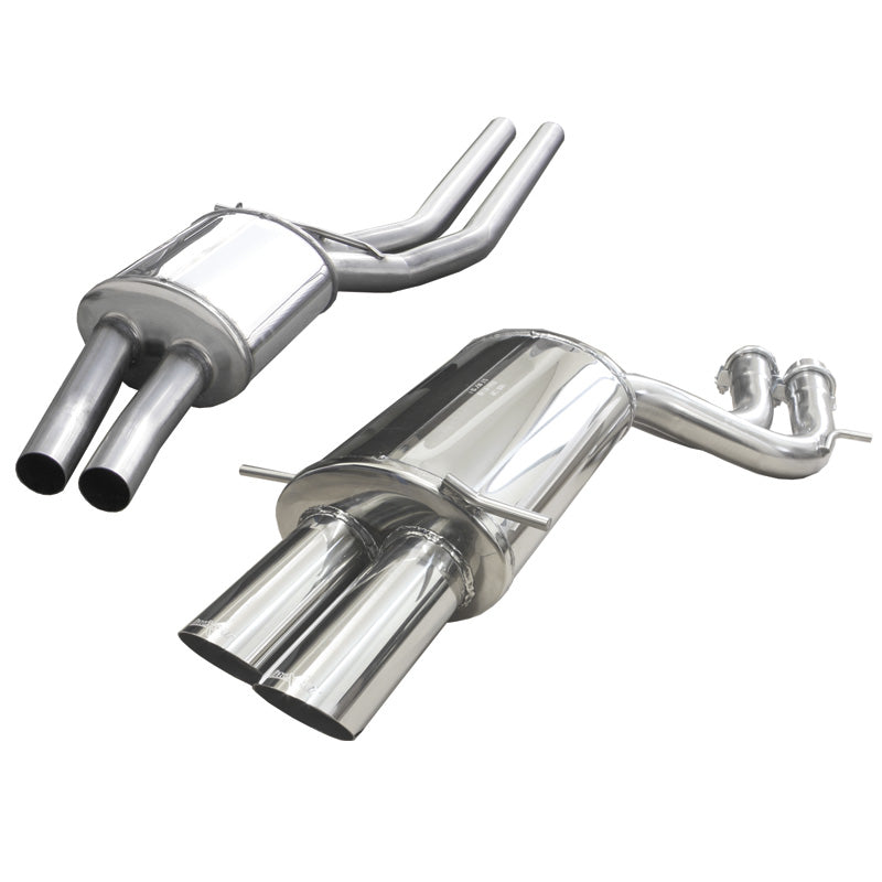 InoXcar, Silencieux intermédiaire + échappement sport, compatible avec Audi RS4 B5 2.7 BiTurbo 1998-2001 2x80mm Racing