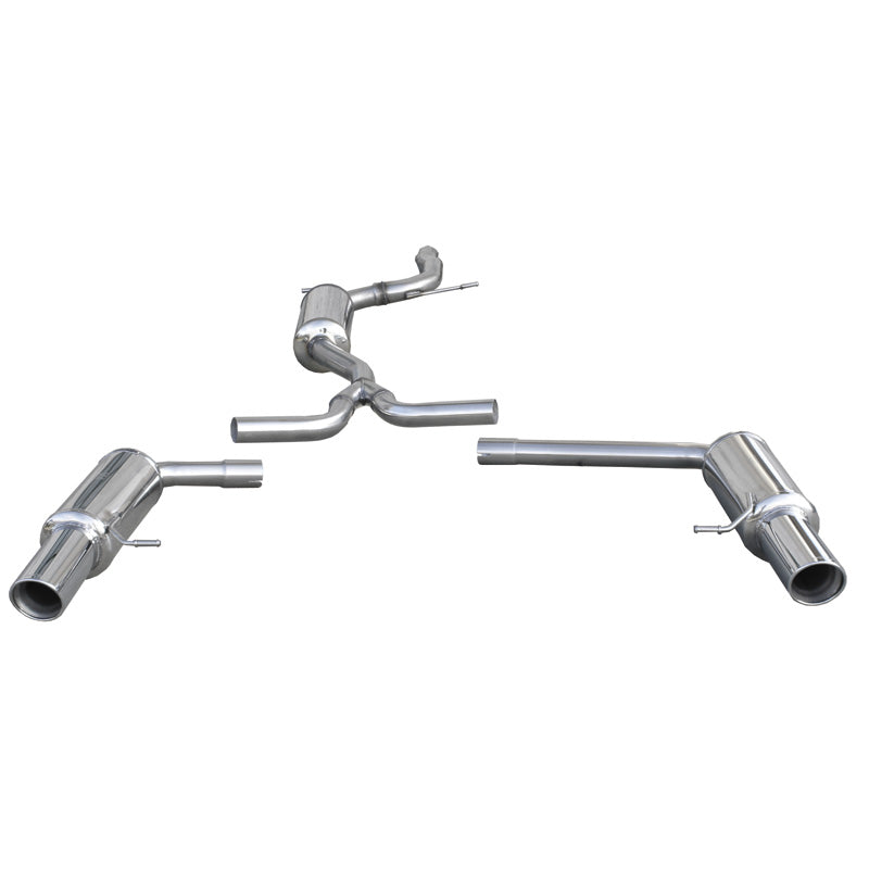 InoXcar, double échappement sport + silencieux intermédiaire, compatible avec Audi A4 B8 Avant 2.0TFSi/3.2 V6 2WD 2008- Left/Right 100mm X-Race
