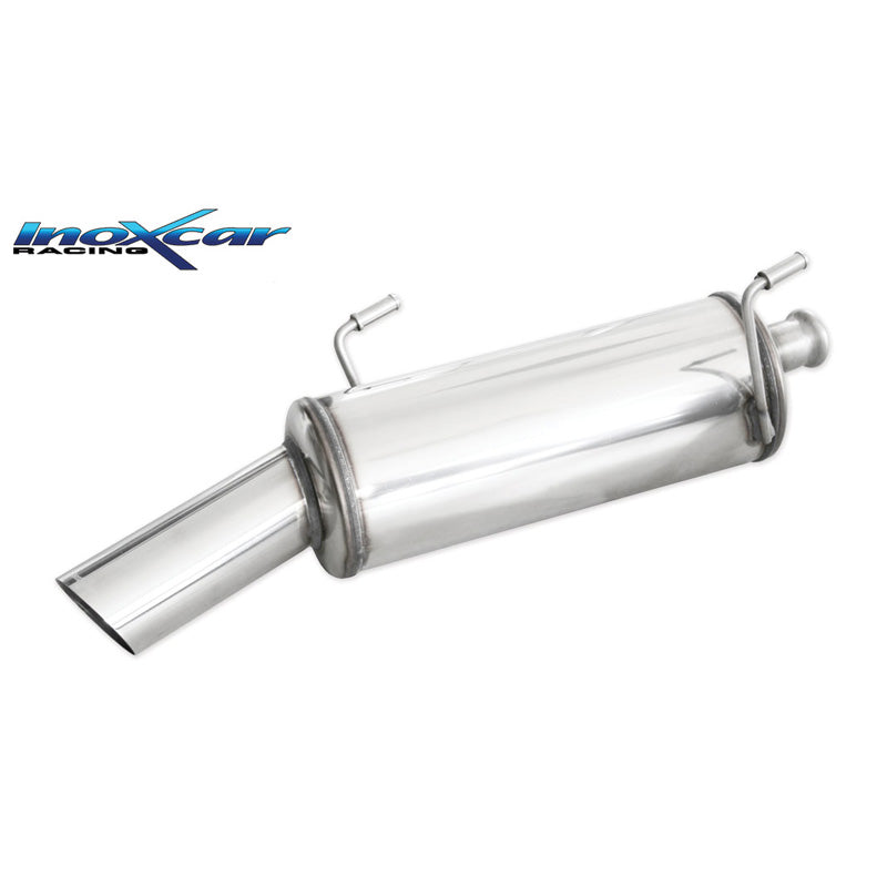 InoXcar, silencieux sport, compatible avec Peugeot 206 1.6 16v XS 110hp 2001-2006 1x90mm Rally