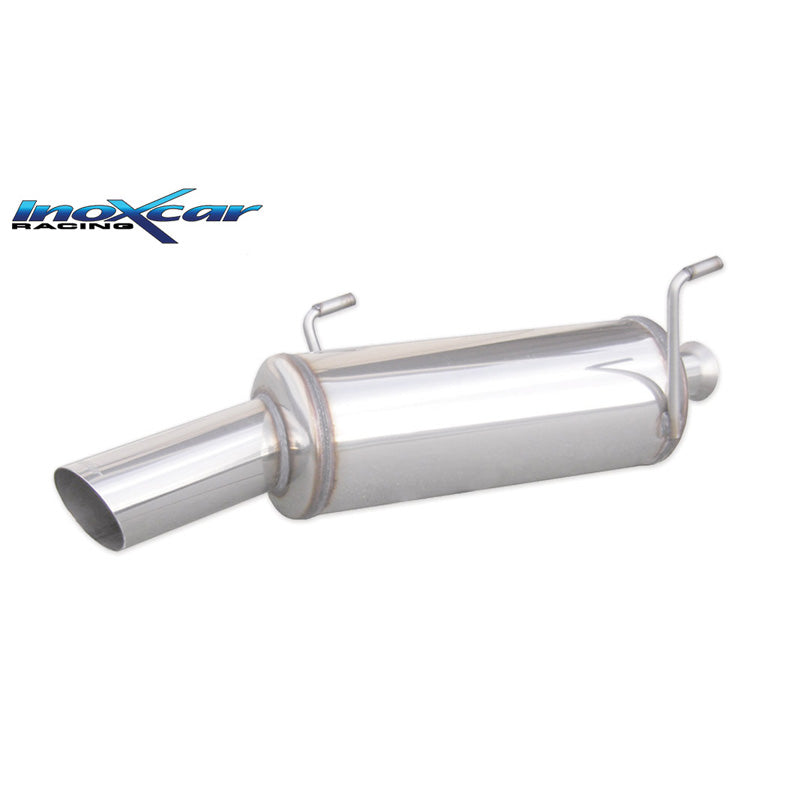 InoXcar, échappement sport, compatible avec Peugeot 206 1.4 16v/1.4XS 90hp 2001-2006 1x90mm Rally