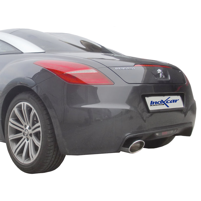 InoXcar, sportuitlaat, past op Peugeot RCZ 1.6THP (200HP) 2010- 150x105mm schuin