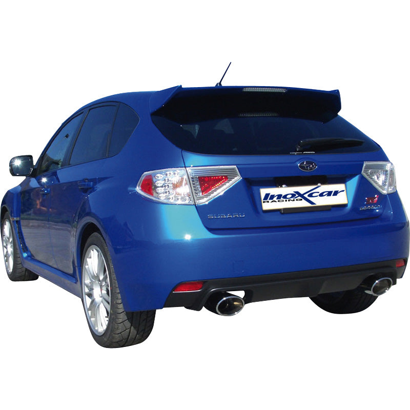 InoXcar, Dubbele sportuitlaat, past op Subaru Impreza WRX STi (300HP) 2010- Links/Rechts 150x105mm Schuin