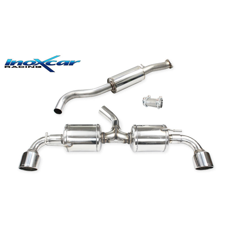 InoXcar, double échappement sport, compatible avec Toyota GR Yaris 1.6 (261HP) 2020- Ø65mm Gauche/Droite 100mm X-Race