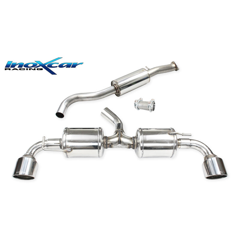 InoXcar, Double échappement sport, convient à Toyota GR Yaris 1.6 (261HP) 2020- Ø65mm gauche/droite 110mm X-Race