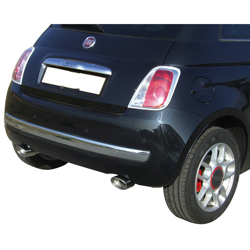 InoXcar, double échappement sport, compatible avec Fiat 500 1.4 16v (100HP) 2007- 120x80mm