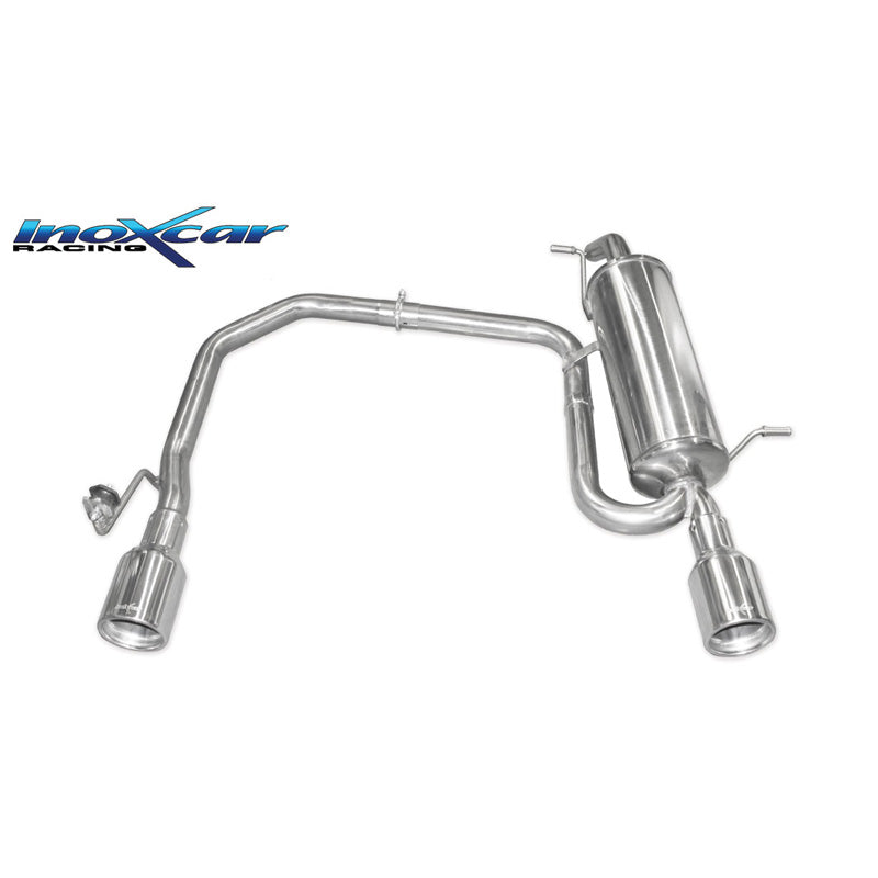 InoXcar, dubbele sportuitlaat, past op Peugeot 208 1.6 16v 120hp 2013-2015 1x102mm