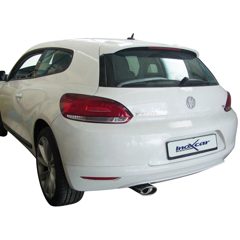 InoXcar, Sports exhaust, fits Volkswagen Scirocco 1.4 TSi (122HP) 2008- 120x80 Oblique