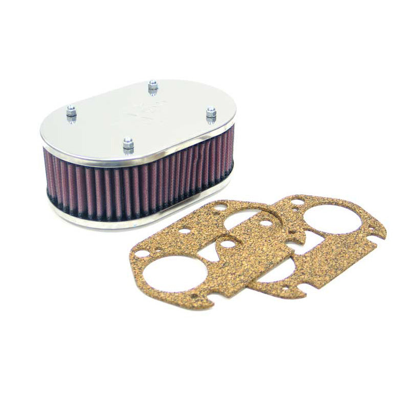 K&N Custom Racing Assembly petit ovale, convient pour Weber 36/40/44 IDF/IDA, Dellorto 32 FRDC, hauteur d’assemblage 65mm (56-9082)