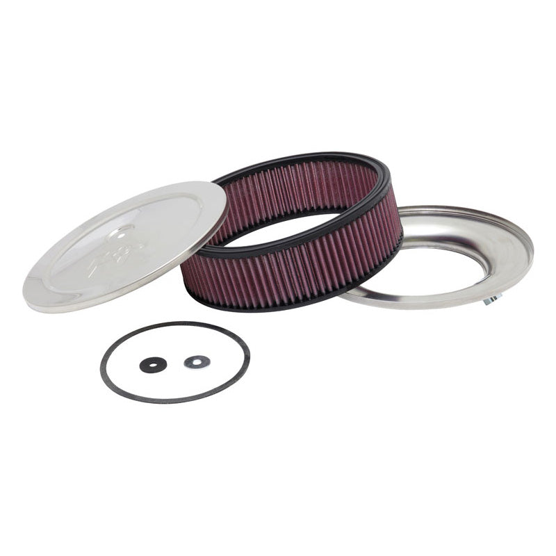 K&N Ensemble filtre à air rond - bride de 130mm, diamètre de 229mm, hauteur de 105mm (60-1120)