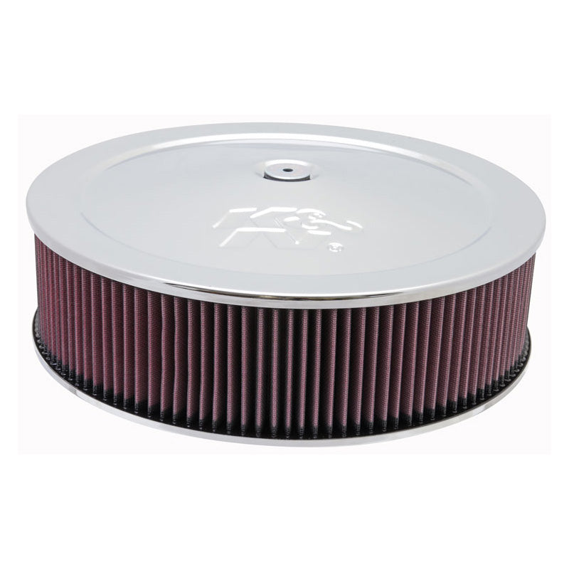 K&N Ensemble de filtre à air rond - bride de 130mm, diamètre de 356mm, hauteur de 143mm (60-1260)